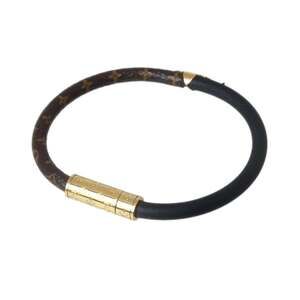 LOUIS VUITTON Black Monogram Charm Bracelet